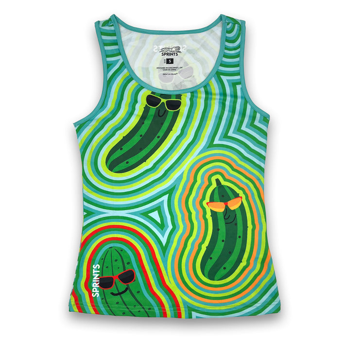 Womens Running Tank - Pickle Power - front view