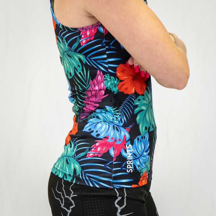 Womens Running Tank - Tropic Touchdown