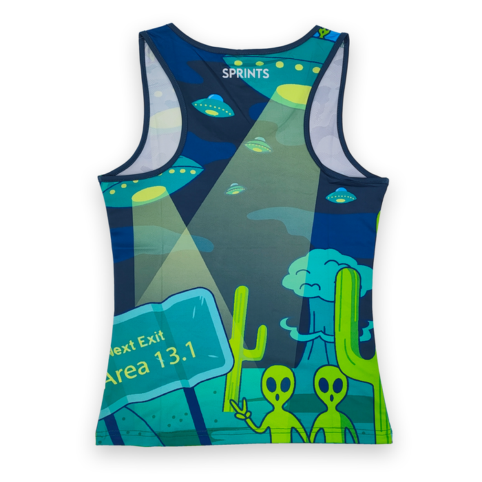 Womens Running Tank - Uninvited Alien Antics