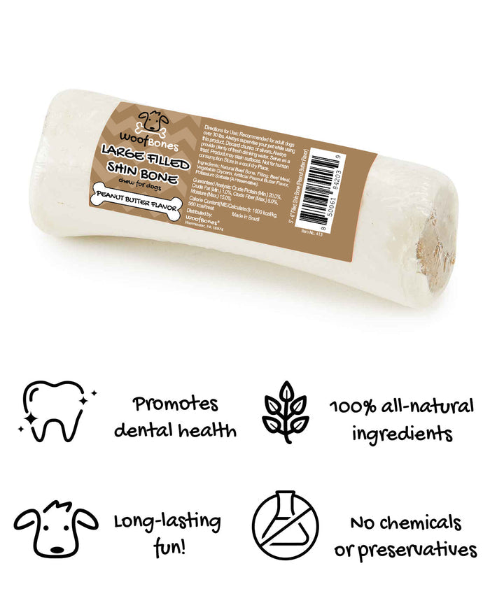 WoofBones Filled Shin Bone - Variety Pack (Large)